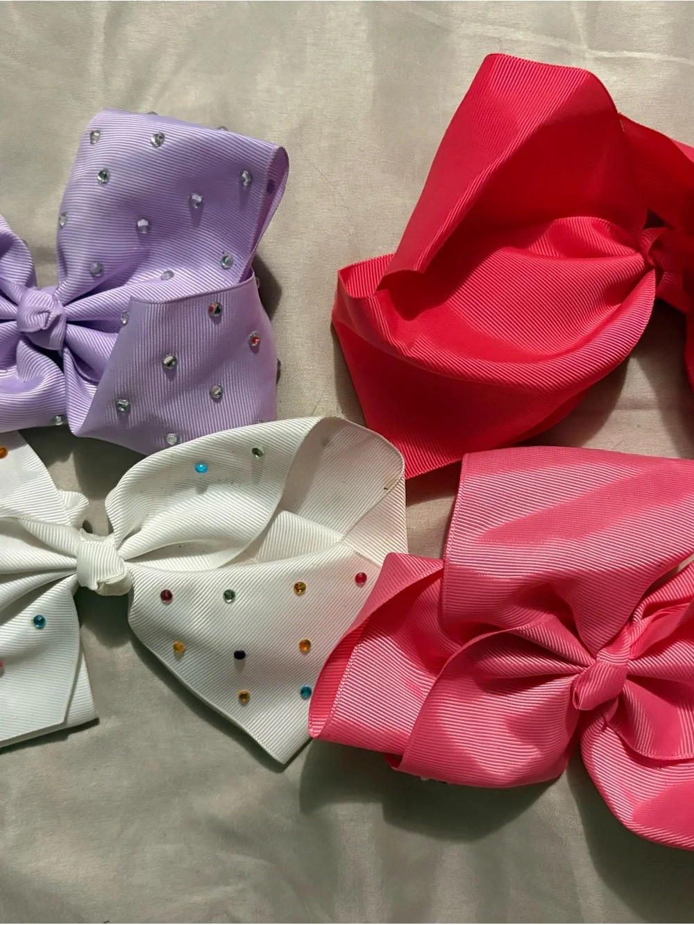 JoJo Siwa Colorful Kids Hair Bow Set in Pink, Purple, Blue, White, Yellow